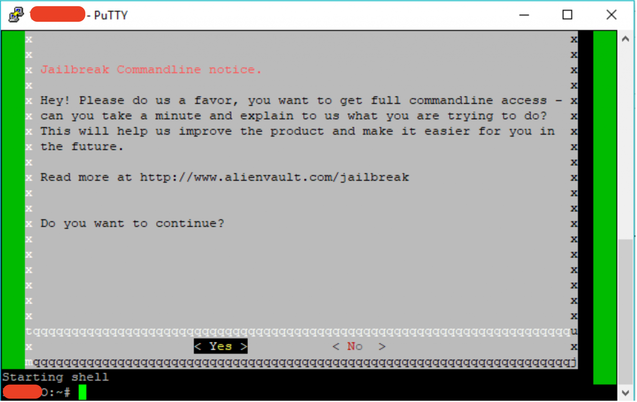 Alien Vault Reconfiguration – Relative Security